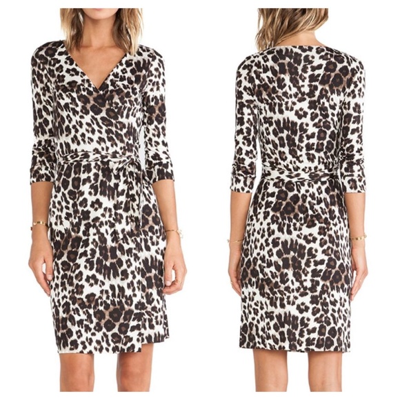 Diane Von Furstenberg Dresses & Skirts - Diane Von Furstenburg Julian Wrap Leopard Dress 8